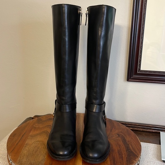 Cole Haan Women's W18869 Camry Riding Boot Black Leather size 5 - Picture 2 of 13